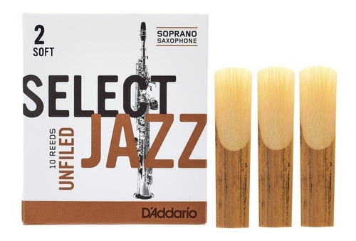 Kit 3 Palhetas Select Jazz Unfiled - Sax Soprano - 2 Soft