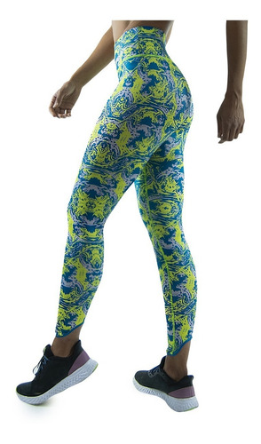 Imagen 4 de 4 de Legging Rinat Mix Amarillo/azul