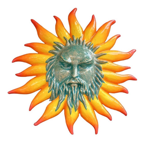 Figura Sol Decoración De Pared, Elegante Brilloso 80 Cm 