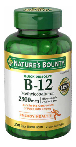 Nature's Bounty Vitamina B-12 2500 Mcg 300 Cápsulas
