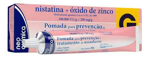 Pomada Assadura Nistatina + Óxido De Zinco 60g Neoquimica