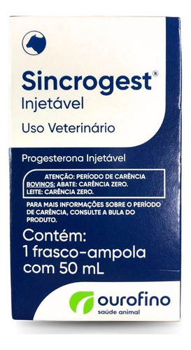 Sincrogest Progesterona 50 Ml Injetável - Ouro Fino