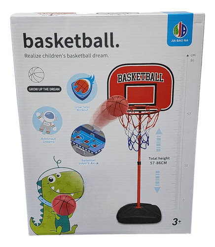 Aro De Basket Ball Infantil, Altura Regulable, En Caja,nuevo