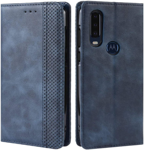 Funda Para Motorola One Action Retro Cuero Pu Wal2263