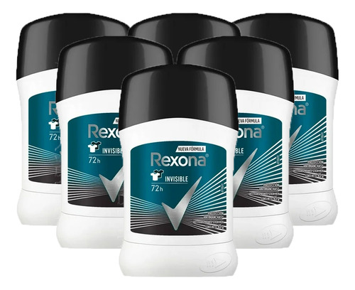 Desodorante Rexona Invisible Barra X6 Unid