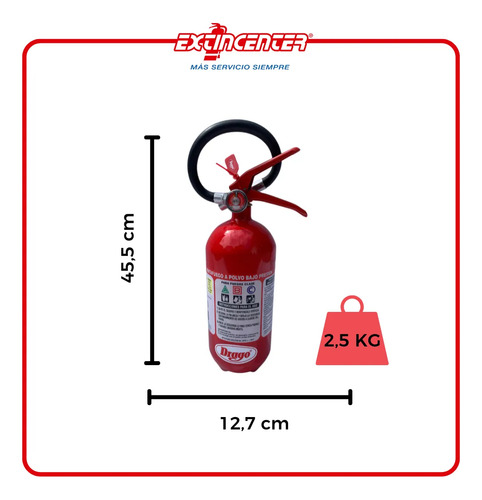 Kit Seguridad Para Automovil Matafuego Drago 5 Kg Fuegos Clase Abc De Aluminio Mas Chapa Y Soporte Reglamentario Para Auto Certificado Iram Ideal Para Comercio Industria Escuela Garage Vivienda