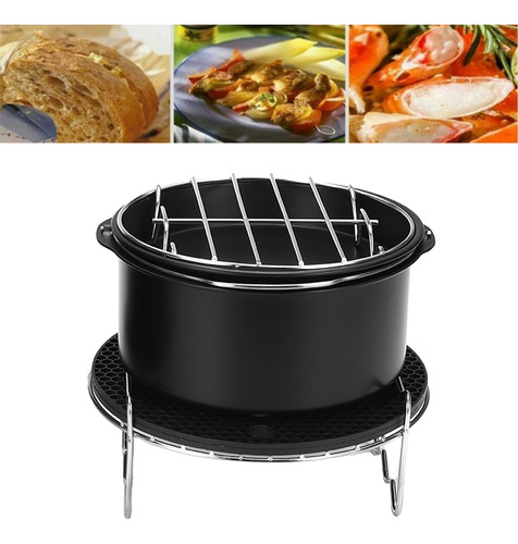 6 Polegadas Fritadeira Ar Acessórios Bandeja De Pizza Grill
