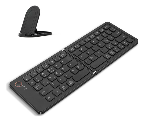 Teclado Español Inalámbrico Bluetooth Plegable Con Soporte