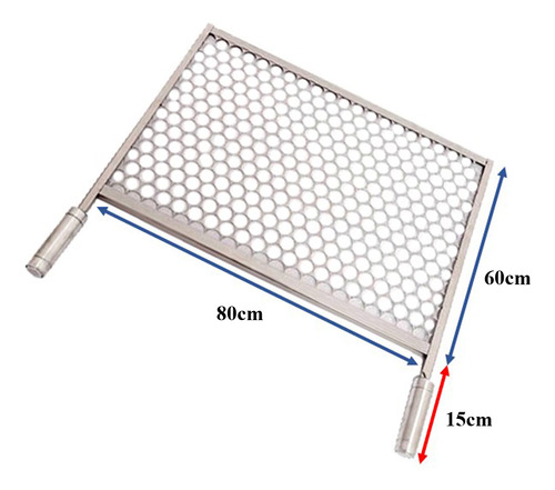 Grelha Moeda De Inox 430 Tamanho 80x60 Cm Para Churrasqueira