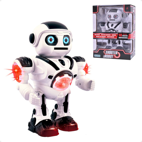 Juguete Shooter Robot Lanza Discos Luces Sonidos Ditoys