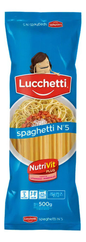 Fideos Spaghetti Lucchetti 500 Grs Numero 5 Pack 10 Unid
