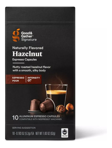 Nespresso Good&gather Hazelnut Espresso Roast Coffe 10 Pod