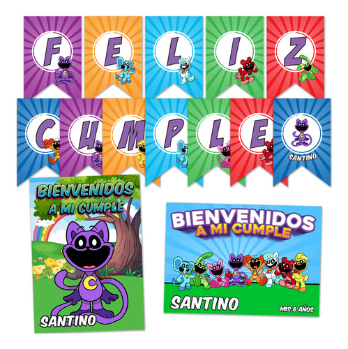 Catnap Poppy Playtime Kit Imprimible Personalizado Candy Bar