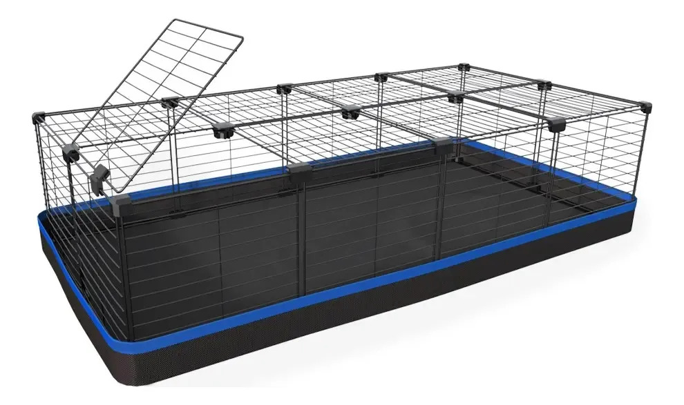 Cercado Gaiola Porquinho Índia Mini Coelho 60x120 Tapete Cor Azul