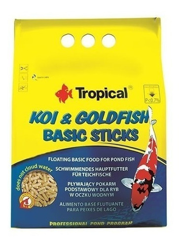 Tropical Alimento Koi & Goldfish Basic Sticks 800g Carpas