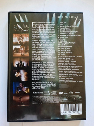 Michael Jackson / Dvd - Live In Bucharest - Dangerous Tour