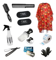 Comprar Kit Combo Barberia Peluquería Capa Diseño Set Peines Cepillo