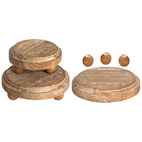 Soportes De Madera Redondos Patas Removibles (set De 3)...