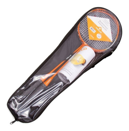 Kit Badminton - Raqueteira + 2 Raquetes + 3 Petecas - Vollo 