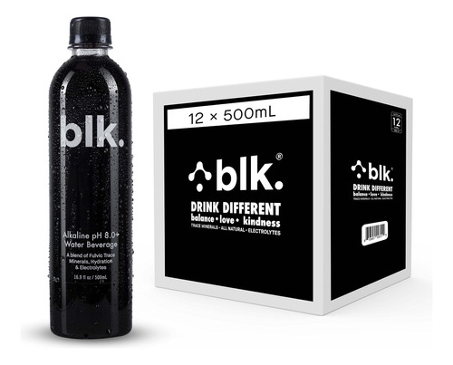 Blk. Agua Alcalina Mineral Natural, Ph 8+ Extractos Biodispo