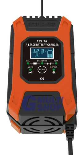 Imagem 5 de 8 de Carregador Bateria Carro Moto Eletronico 12v 24v 7ah Auto