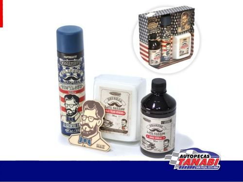Imagem 2 de 3 de Kit Limpeza Automotiva Centralsul Men America 4 Peças