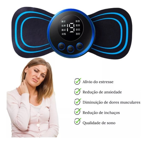 Massageador Elétrico Cervical Eletroterapia Ems Pescoço
