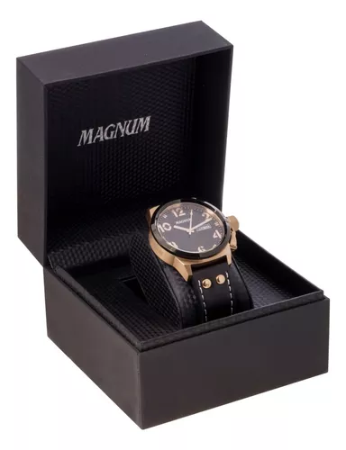 Relógio Magnum Masculino Ma33399m Calendario Pulseira Couro