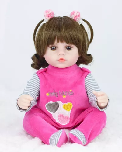 Boneca bebe reborn corpo de pano com 42cm roupa elefantinho dominio imports