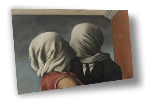 Lienzo Canvas Arte Surrealista René Magritte Amantes 75x100