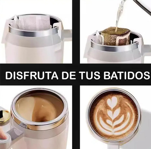 Taza Mezcladora Batidora Magnetica Automatica Con Usb Negra
