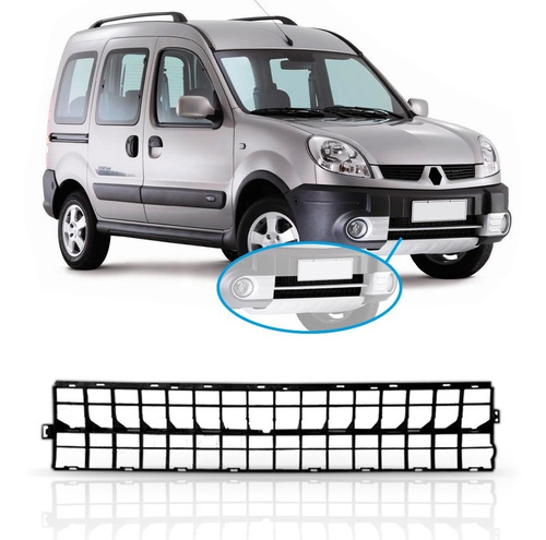 Grade Central Renault Kangoo 2008 Á 2012 Preta Inferior