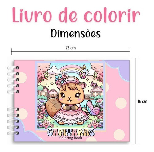 Livro De Colorir Capivaras 50 Desenhos Em Folhas Grossa 180g E Capa Dura Caderno De Colorir Estilo Bobbie Goods