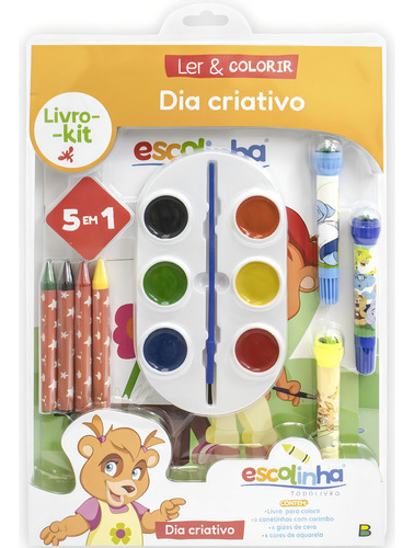 Livro kit Ler e Colorir: Escolinha De Todolivro Edição 1 Capa Mole 2024 Em Português Editora Brasileitura