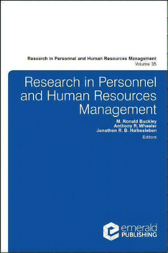 Research In Personnel And Human Resources Management, De M. Ronald Buckley. Editorial Emerald Publishing Limited, Tapa Dura En Inglés