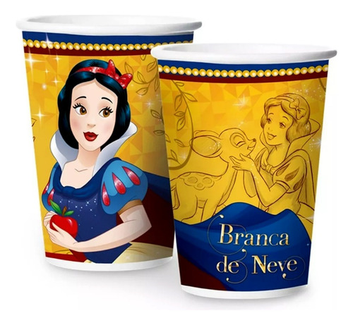 Copo Papel 180ml Temáticos Branca De Neve Festa Criança 36un