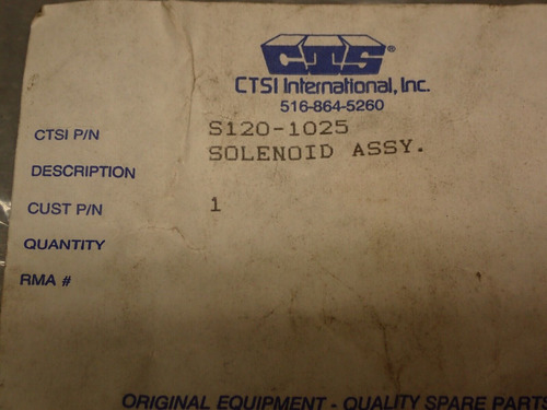 Cts S120-1025 290005-023 6.5vdc Solenoid New Old Stock Zza