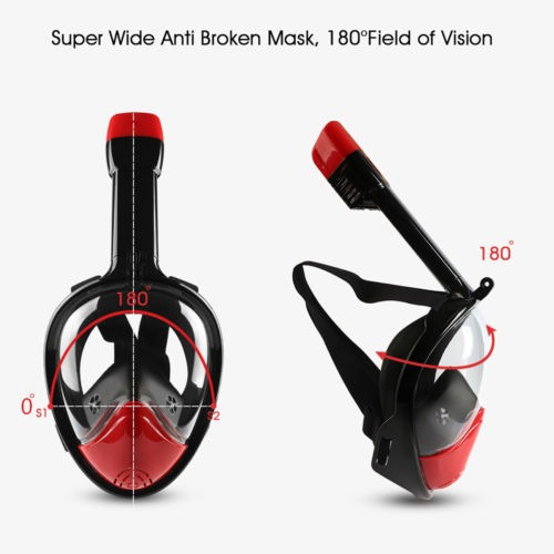 Imagen 1 de 5 de Antiniebla Completo Cara Máscara De Snorkel Buceo Gafas De B