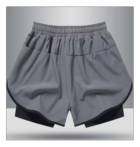 Pantalones Cortos Deportivos De Doble Capa Para Hombre, Pant