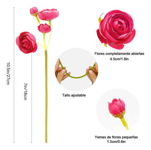 Peonías Flores Artificiales De Seda,24 Ramos De Peonías