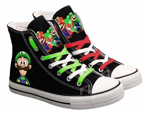 Qzapatos De Lona Super Mario Bros Zapatos De Skateboard Moda