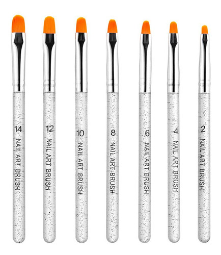 3 X 7pcs Gel Nail Art Brush Pen Surtido Acrílico Plano