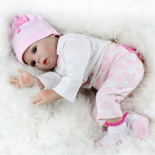 Muñeca Bebe Reborn De Silicona 55 Cm
