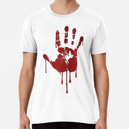 Remera Halloween Bloody Red Handprint  Horror Scary Red Han