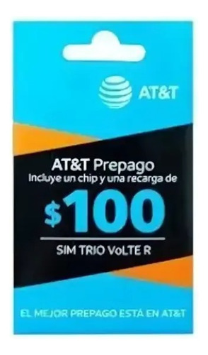 1 Chip At&t Lada 222 Puebla Recarga De $100 Pesos Ilimitado