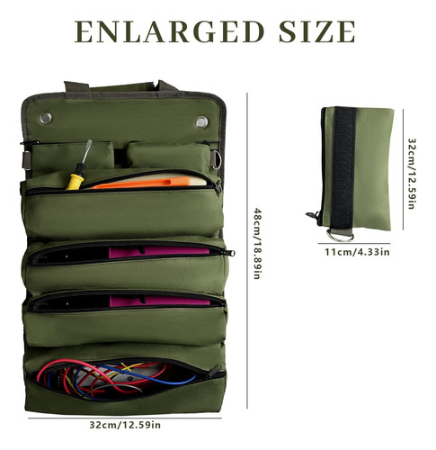 Bolsa Enrollable De Herramientas Resistente Con Bolsas Desmo