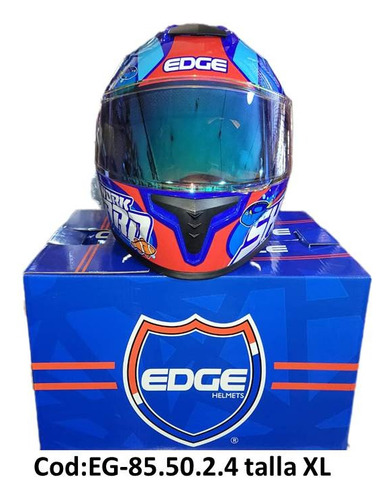 Casco Moto Integral Edge Shark Blue Rocky