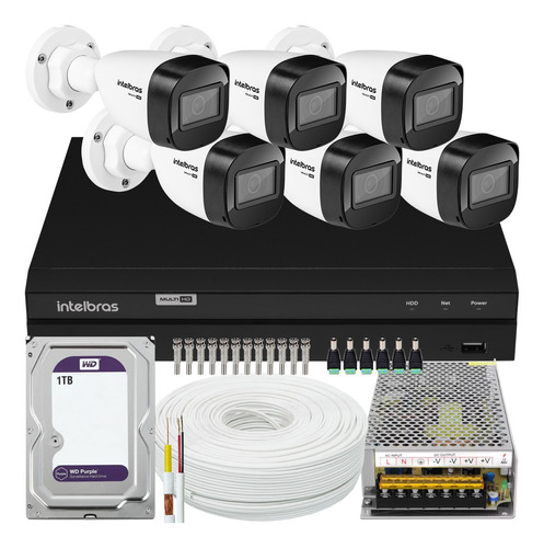 Kit Cftv Monitoramento 6 Cam 1130b Mhdx 1208 1tb Purple 10a