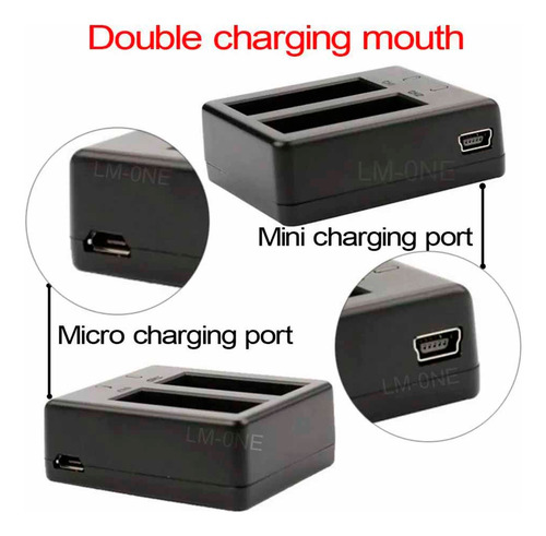 Kit De 4 Pilas Pg1050+ Dual Charger+ Usb Eken, Sjcam, Evorok