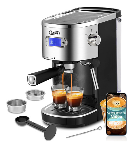 Gevi Cafetera Espresso de 20 bares con espumador de leche compatible con nespresso